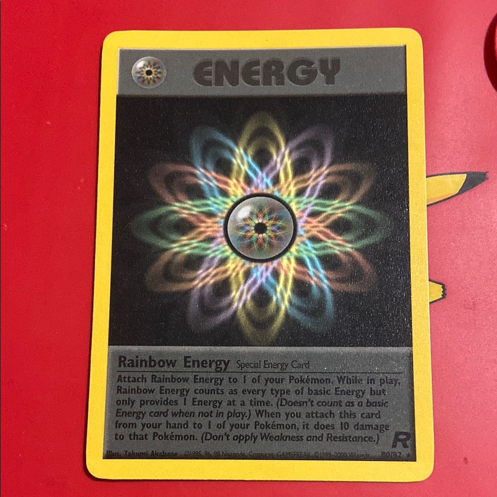 Rainbow Energy 80/82 Team Rocket Set Non-Holo Energy Card Pokemon Card WOTC Rare